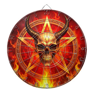 Tablero de dardos de cráneo de demonio