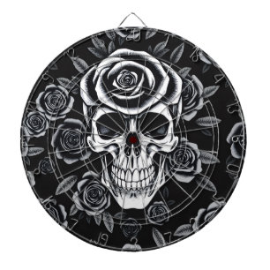 Tablero de Dardos de Cráneo de Rosa