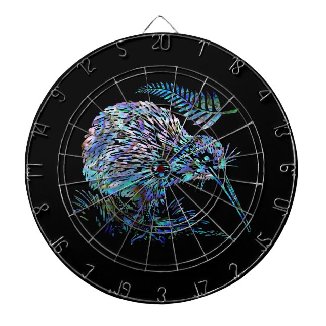 TABLERO DE DARDOS DE KIWI DE NUEVA ZELANDA PAUA (Frente)