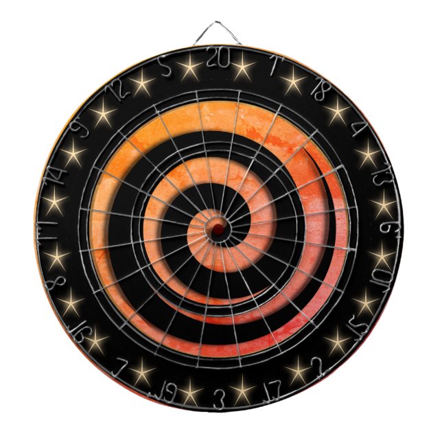 Tablero de dardos de regulación negro y naranja (Frente)