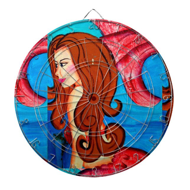 tablero de dardos de sirena pelirroja (Frente)