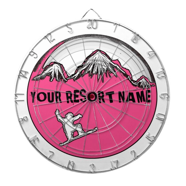 tablero de dardos de snowboard de tema rosa person (Frente)