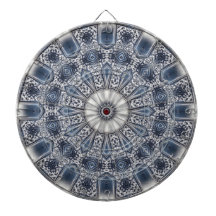 Tablero de dardos decorativo azul