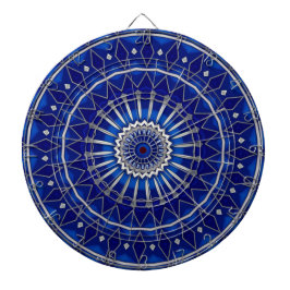 Tablero de dardos decorativo azul
