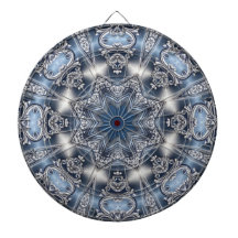 Tablero de dardos decorativo azul