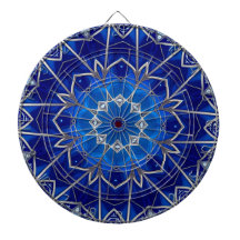 Tablero de dardos decorativo azul