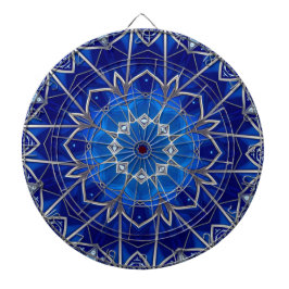 Tablero de dardos decorativo azul