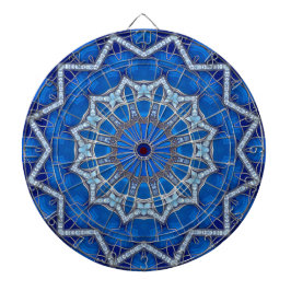 Tablero de dardos decorativo azul