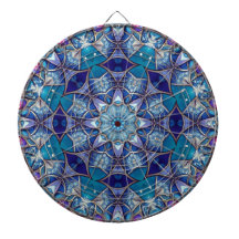Tablero de dardos decorativo azul
