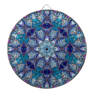 Tablero de dardos decorativo azul