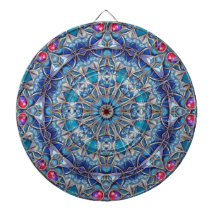 Tablero de dardos decorativo azul
