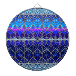 Tablero de dardos decorativo azul