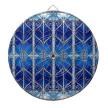 Tablero de dardos decorativo azul