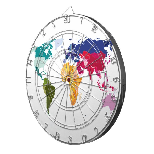 Tablero de dardos del mapa del mundo (Frente Derecha)