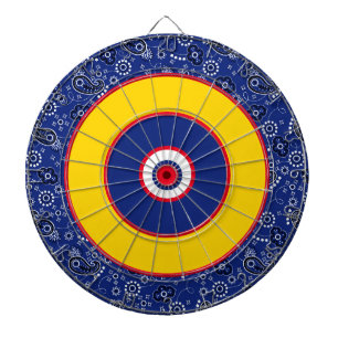 Tablero de dardos divertido Bandana Azul Rojo Amar