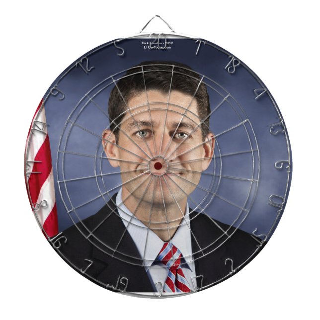 Tablero de dardos divertido de Paul Ryan por Rick  (Frente)