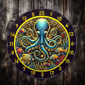 Tablero de dardos pulpo majestad del océano