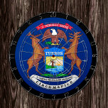 tablero de juego Michigan Flag Dartboard y Michiga<br><div class="desc">Cartel: dardos de la bandera de Michigan y Michigan,  juegos de diversión familiares - amor a mi país,  juegos de verano,  vacaciones,  día del padre,  fiesta de cumpleaños,  estudiantes universitarios / hinchas deportivos</div>