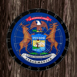 tablero de juego Michigan Flag Dartboard y Michiga