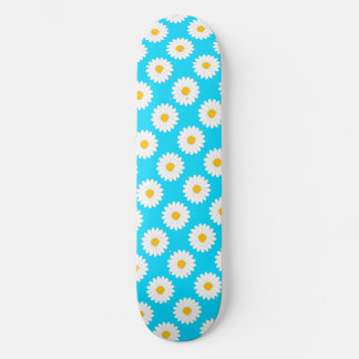 Tablero de patineta azul cielo con patrón de flor 