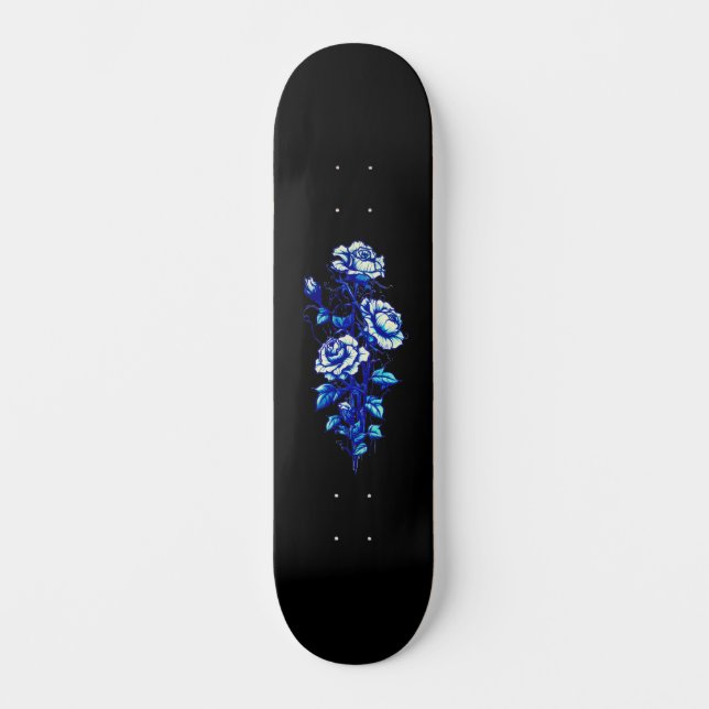 Tablero de patineta rosa azul desgastado de moda (Anverso)