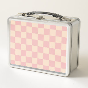 Tablero de verificación rosa y crema