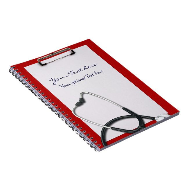 Tablero médico con el estetoscopio - cuaderno (Lado Derecho)