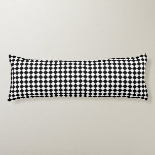 Tablero retro, almohada de cuerpo blanco y negro
