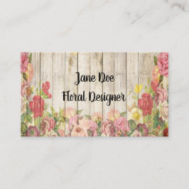 Tableros y tarjeta de visita rústicos de los rosas