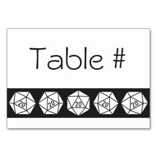Tabletop Chic en Tarjeta de Mesa Negra