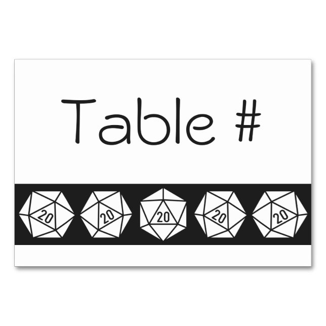 Tabletop Chic en Tarjeta de Mesa Negra (Anverso)