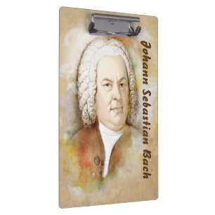 Tablilla con sujetapapeles con Johann Sebastian