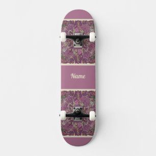 Tablón de monopatín de arte floral Plum Moody