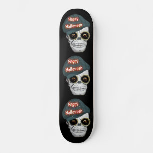 Tablón de Patineta Cabeza de Esqueleto Feliz Hallo