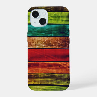 Tablones de Madera Pintados en Rojo Verde Turquesa