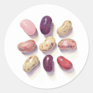 TAC TIC TOE JELLY BEANS PEQUEÑOS Pegatinas redondo