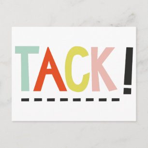 ¡TACK! Tarjeta postal de colores