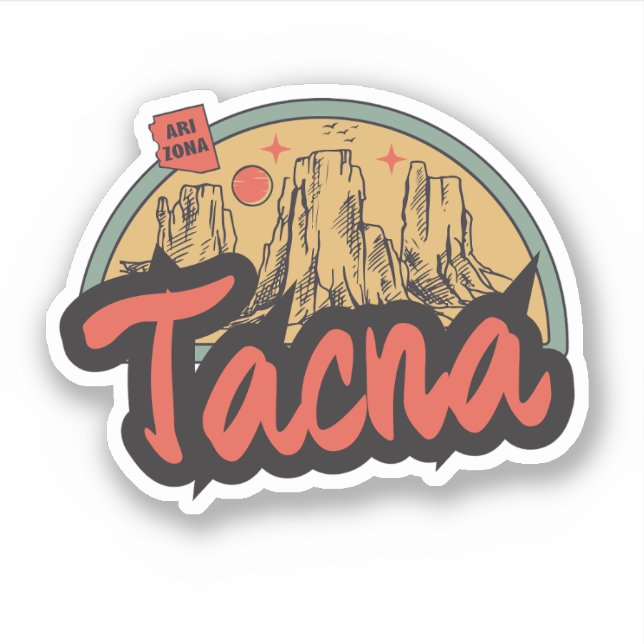 Tacna, Arizona  Pegatina (Anverso)