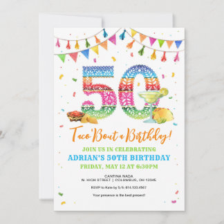 Taco a punto de una invitación a los 50 años