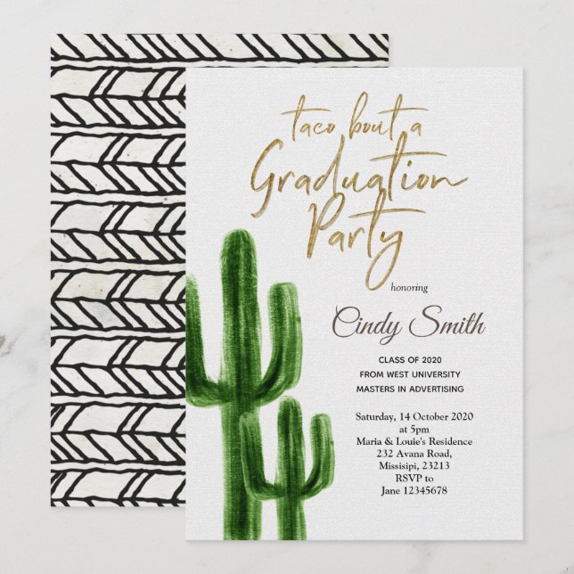 Taco acerca de la Fiesta de Invitación a la Fiesta (Anverso / Reverso)