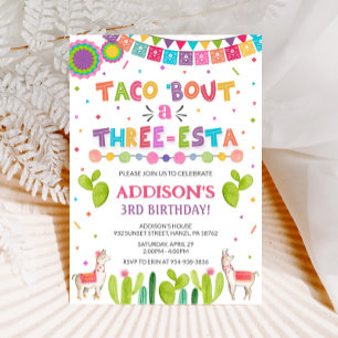 Taco 'acerca de una invitación de tres cumpleaños 