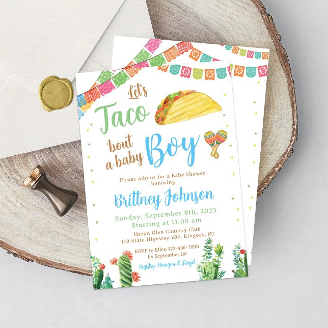 Taco Baby Shower Invitación Boy Fiesta Mexicana (Subido por el creador)