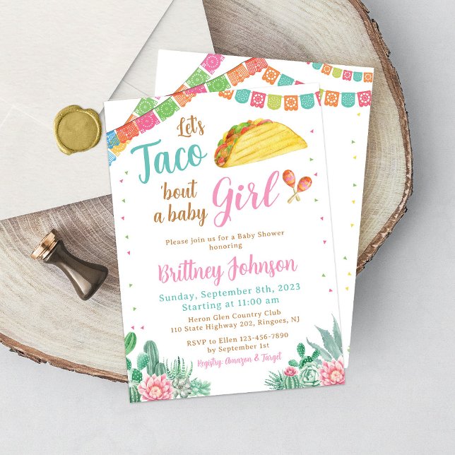 Taco Baby Shower Invitación Chica Fiesta Mexicana (Subido por el creador)