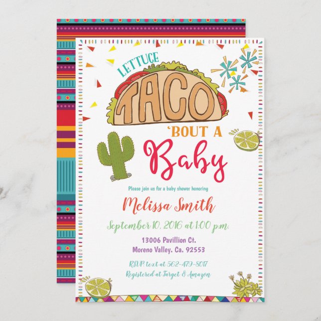 Taco Bout a Baby Baby Shower Invitación Fiesta (Anverso / Reverso)