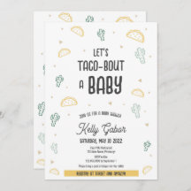 Taco-Bout a Baby, Fiesta Baby Shower Invitación