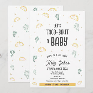 Taco-Bout a Baby, Fiesta Baby Shower Invitación