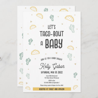 Taco-Bout a Baby, Fiesta Baby Shower Invitación
