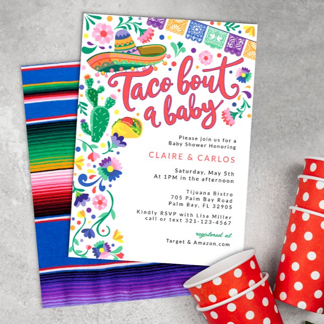 Taco 'Bout a Baby Shower Invitación - Fies vibrant (Taco Bout Baby Shower Invite)