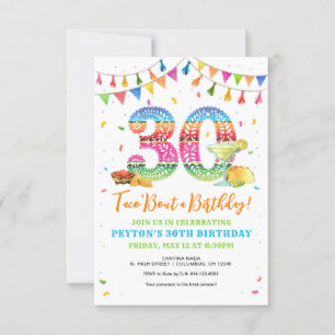 Taco Bout invitación a la Fiesta de Cumpleaños 30