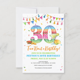 Taco Bout invitación a la Fiesta de Cumpleaños 30